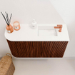 Mondiaz JOYA 71.6cm toiletmeubel - ronding links kleur Ruby - Wastafel FAYE positie Rechts 1 kraangat kleur Talc. SW1421747