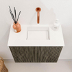 Mondiaz JOYA 50cm meuble de toilette - couleur Shadow - Vasque FAYE position Droite Sans trou de robinet couleur Talc. SW1421402