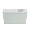 MONDIAZ TURE-DLUX Meuble toilette - 80cm - Greey - EDEN - vasque Opalo - position droite - 1 trou de robinet SW1104350