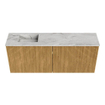 Mondiaz JOYA-DLUX 100cm toiletmeubel - kleur Oak - Wastafel FAYE positie Links 1 kraangat kleur Glace. SW1421996