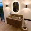 Mondiaz CIRO-DLUX Badkamermeubelset - 110x45x50cm - Solid surface wastafel Oza - 1 wasbak Midden - zonder kraangaten - 2 lades - Dusk SW1533264
