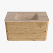 Mondiaz CIRO-DLUX Badkamermeubelset - 90x45x50cm - Solid surface wastafel Saba - 1 wasbak Midden - zonder kraangaten - 2 lades - Oak SW1531169