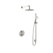 Hotbath Buddy IBS Ensemble de douche pluie - bras de douche mural 35 cm - pomme de douche ronde 25 cm - douchette 3 jets - barre de douche - nickel brossé SW298846