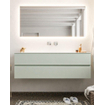 Mondiaz VICA ensemble de meuble de salle de bain - 150cm - meuble sous-vasque gris - 2 tiroirs - lavabo cloud milieu - sans trou de robinet - miroir LED - version XL 60cm haut SW1098148