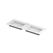 Ink post vasque à enveloppe en céramique double sans trous pour robinet 140x45x1cm calacatta matt SW693477