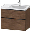 Duravit D-neo Meuble sous vasque 78.4x45.2x62.5cm 2 tiroirs Noisetier (foncé) mat SW641388