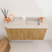 Mondiaz JOYA-DLUX 71.6cm toiletmeubel - ronding links kleur Oak - Wastafel FAYE positie Rechts 1 kraangat kleur Opalo. SW1422212
