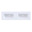 Arcqua Mira Lavabo encastré - 161x46x1.5cm - double vasque - sans trou de robinet - marbre de synthèse - blanc brillant SW1581374