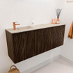 Mondiaz JOYA-DLUX Meuble de salle de bains 100cm - couleur Walnut - Vasque FAYE position Gauche 1 trou de robinet couleur Frappe SW1422310