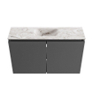 MONDIAZ TURE-DLUX Meuble toilette - 80cm - Dark Grey - EDEN - vasque Glace - position centrale - 1 trou de robinet SW1103230