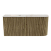 Mondiaz JOYA-DLUX 91.6cm meuble de salle de bains - arrondi droit couleur Dusk - Vasque FAYE position Gauche 1 trou de robinet couleur Frappe. SW1423128