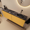 MONDIAZ TURE-DLUX meuble WC 120 cm Ocher. EDEN lavabo Lava position droite. Sans trou de robinet. SW1103933