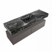 Mondiaz ALAN-DLUX Ensemble de meuble - 150cm - meuble Dark grey mat - 2 tiroirs - Lavabo Cloud Lava suspendu - vasque Centre - 1 trou de robinet SW809085