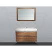 BRAUER Natural Wood Meuble avec miroir 80cm suspendu Grey Oak avec vasque Blanc SW8071