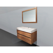 Saniclass Natural Wood Meuble avec miroir 80cm suspendu Grey Oak avec vasque Blanc SW8071