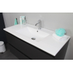Basic Bella Meuble avec lavabo en porcelaine 100x55x46cm 1 trou de robinet avec miroir Anthracite mat SW398055