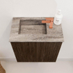 Mondiaz JOYA-DLUX Meuble de toilette 40cm - couleur Walnut - Vasque FAYE position Gauche 1 trou de robinet couleur Oza SW1424543