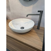INK Convex 40 Vasque à poser - 40x40x13cm - ronde - pierre naturelle - Marbre blanc mat SW1176120