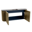 Mondiaz JOYA-DLUX Meuble de salle de bains 103,2cm - arrondis gauche et droite couleur Dusk - Vasque FAYE position Milieu 1 trou de robinet couleur Sombra. SW1426186