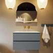 Mondiaz VICA-DLUX ensemble de meuble de salle de bain - 80cm - meuble sous-vasque plata - 2 tiroirs - lavabo encastrée cloud milieu - sans trous de robinet - version haute de 60cm - ostra SW1085718