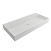 Saniclass Legend Plan vasque - 100x47x13cm - trop-plein - 1 lavabo - sans trou de robinetterie - céramique - noir mat SW156403