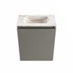 MONDIAZ TURE-DLUX Meuble toilette - 40cm - Smoke - EDEN - vasque Frappe - position centrale - sans trou de robinet SW1103047