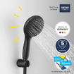 GROHE Vitalio Start QuickFix Handdoucheset - Ø11cm - 2 straalsoorten - 7.4l/min - met houder - met slang - 175cm - mat zwart SW1126724