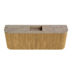Mondiaz JOYA-DLUX 113.2cm toiletmeubel - ronding links en rechts kleur Oak - Wastafel FAYE positie Midden Zonder kraangat kleur Arena. SW1423902