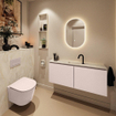 MONDIAZ TURE-DLUX Meuble toilette - 120cm - Rosee - EDEN - vasque Ostra - position centrale - 1 trou de robinet SW1105056