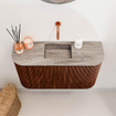 Mondiaz JOYA-DLUX 73.2cm toiletmeubel - ronding links en rechts kleur Ruby - Wastafel FAYE positie Midden Zonder kraangat kleur Oza. SW1425551