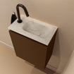 MONDIAZ TURE-DLUX Meuble toilette - 40cm - Rust - EDEN - vasque Opalo - position droite - 1 trou de robinet SW1104551