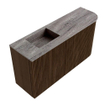 Mondiaz JOYA-DLUX Meuble de salle de bains 81,6cm - arrondi droit couleur Walnut - Vasque FAYE position Gauche Sans trou de robinet couleur Oza SW1424600