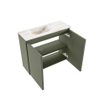 MONDIAZ TURE-DLUX Meuble WC 60 cm Army. Lavabo EDEN Frappe position gauche. Sans trou de robinet. SW1102644