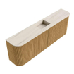 Mondiaz JOYA-DLUX 123.2cm toiletmeubel - ronding links en rechts kleur Oak - Wastafel FAYE positie Midden Zonder kraangat kleur Meli. SW1423972