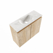 MONDIAZ TURE-DLUX Meuble toilette - 60cm - Washed Oak - EDEN - vasque Ostra - position centrale - sans trou de robinet SW1105114