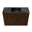 Mondiaz JOYA-DLUX 60cm meuble de toilette - couleur Walnut - Vasque FAYE position Milieu Sans trou de robinet couleur Lava. SW1422436