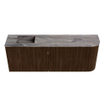 Mondiaz JOYA-DLUX 111.6cm toiletmeubel - ronding rechts kleur Walnut - Wastafel FAYE positie Links 1 kraangat kleur Sombra. SW1424779
