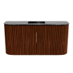 Mondiaz JOYA-DLUX Meuble de salle de bains 83.2cm - arrondi gauche et droite couleur Ruby - Vasque FAYE position Milieu 1 trou de robinet couleur Lava SW1423657