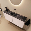MONDIAZ TURE-DLUX Meuble toilette - 100cm - Rosee - EDEN - vasque Lava - position centrale - sans trou de robinet SW1104005