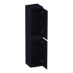 BRAUER Adore Wavy armoire haute - 160x35x35cm - 2 portes - ouvrant à gauche ou à droite - sans poignées - noir mat SW1198555