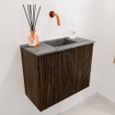 Mondiaz JOYA-DLUX Meuble de toilette 50cm - couleur Walnut - Lavabo FAYE position Droite Sans trou de robinet couleur Sombra SW1424701