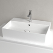 Villeroy & Boch Memento 2.0 Lavabo à poser 60x42cm avec 1 trou pour robinetterie ceramic+ avec trop plein blanc SW106554