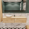 Mondiaz LUSH Meuble salle de bains avec 2 tiriors lavabo BARCO 150x30x45cm Gauche 1 trou de robinet Washed oak SW409575