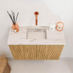 Mondiaz JOYA-DLUX 60cm meuble de toilette - couleur Oak - Vasque FAYE position Milieu Sans trou de robinet couleur Nata. SW1423996