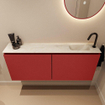 MONDIAZ TURE-DLUX Meuble toilette - 120cm - Fire - EDEN - vasque Ostra - position droite - 1 trou de robinet SW1104845