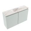 MONDIAZ TURE-DLUX Meuble de toilettes 80cm Greey. EDEN lavabo Frappe position milieu. Sans trou de robinet. SW1102792