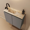 MONDIAZ TURE-DLUX Meuble toilette - 60cm - Smoke - EDEN - vasque Frappe - position gauche - 1 trou de robinet SW1103066