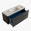 Mondiaz CIRO-DLUX Ensemble de meubles de salle de bains - 120x45x50cm - lavabo en solid surface Frappe - 1 vasque au milieu - sans trous de robinet - 2 tiroirs - Shadow SW1532006