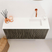 Mondiaz JOYA 80cm toiletmeubel - kleur Shadow - Wastafel FAYE positie Rechts Zonder kraangat kleur Talc. SW1421423