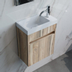 BRAUER Foggia Lave-main WC 40x22cm 1 trou de robinet avec trop plein marbre minéral Blanc mat SW542355